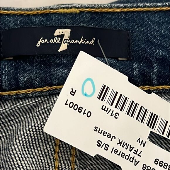 7 For All Mankind Straight Leg Raw Hem Ankle Jeans Size 31 NWT - Picture 14 of 16